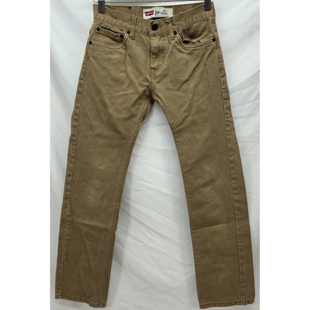 Levis 511 Skinny Corduroy Pants Boys 14 Reg 27x27 Tan Khaki Corduroy Jeans